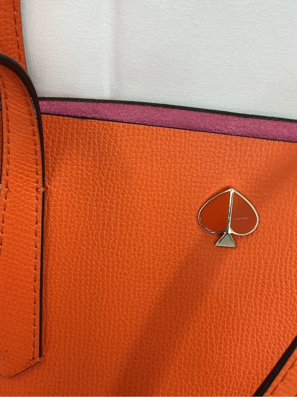 kate spade Red Structured Tote with Double Top Handles D26